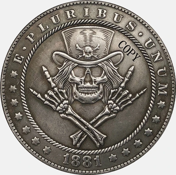 Hobo Nickel 1881 CC копия монеты доллара США Моргана 175|Безвалютные монеты| |