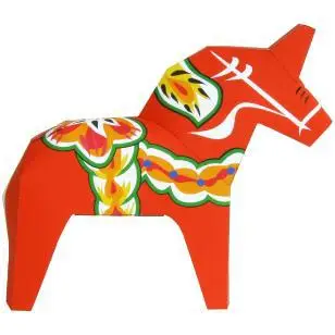 

Dala Horse 3D Paper Model DIY Cartoon Three-dimensional Animal Paper Mold Kindergarten Handmade Children Educational Toy Model
