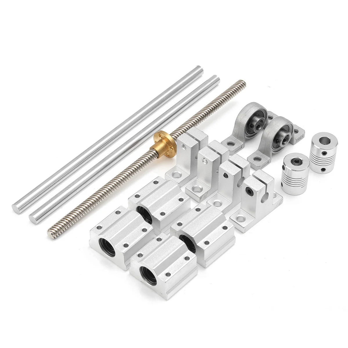

Becornce 15Pcs 20cm Optical Aluminum Sliding Linear Rail Axis Guide Rail Bearing Housings Shaft Support Screws Set For CNC Parts