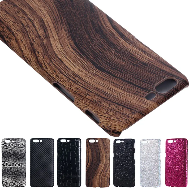 

Premium wooden printed Wide snake Skin evening dress shiny dot senior weave Case Cover for Oneplus 5 A5000 Shockproof Shell HOT