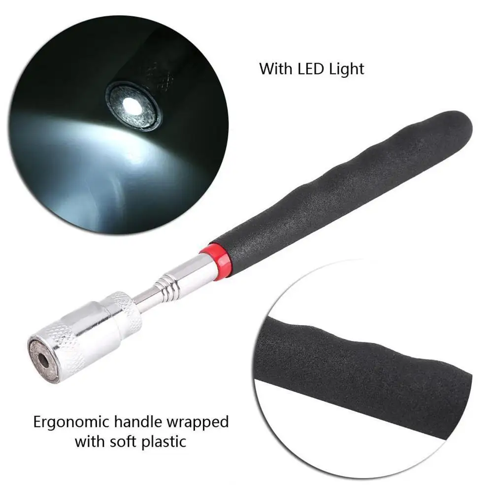 

Car Magnetic Telescopic Flexible Adjustable Pick-Up Magnet Tools LED Lamp Flash Light for Picking Up Nuts and Bolts Repair Tools