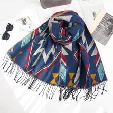 Национальный романтический Сью шарф имитирующий кашемир утолщение Рождественская елка Фонд шарф шаль