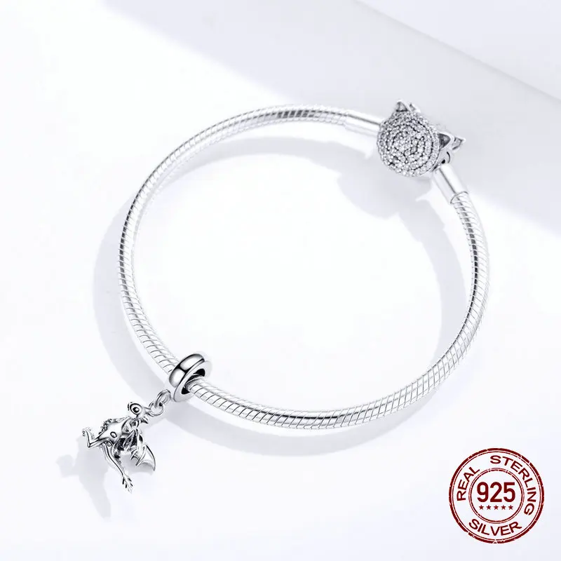 Fit Pandora Шарм Браслет Ожерелье Подвеска 925 серебро дрогон подвески ювелирные изделия делая Аутентичные горячие продажи