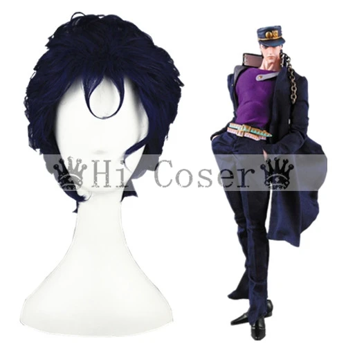Аниме Kujo Jotaro, костюмы для косплея, Необычные приключения Джоджо, вечерние костюмы на Хэллоуин для мужчин и женщин, полный комплект - Цвет: wig