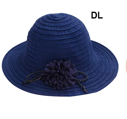 Женские шляпы от солнца, повседневные Цветочные украшения, Chapeau Femme Ete, лаконичные универсальные одноцветные бейсболки, складная Солнцезащитная шляпа - Цвет: DL