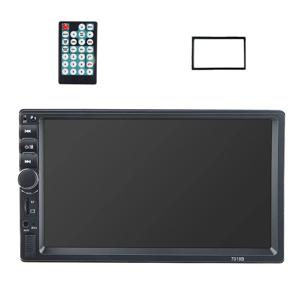 with frame 2 din Автомобильный Радио Bluetooth мультимедийный плеер HD " Авторадио 2din сенсорный экран Авто аудио стерео MP5 USB TF FM камера 7018B - Цвет: with frame