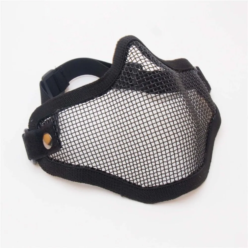 V1 V11 Steel Wire Mesh Half Face Mask Elastic Adjustable Breathable Tactical Hunting Protection Cover Face Mask