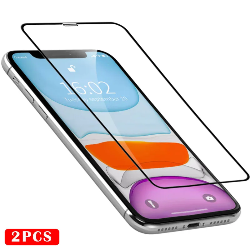 2 шт для iPhone XR стеклянная пленка 7 6 6s 8 Plus Защитная X XS MAX стекло 11 Pro MAX|Защитные