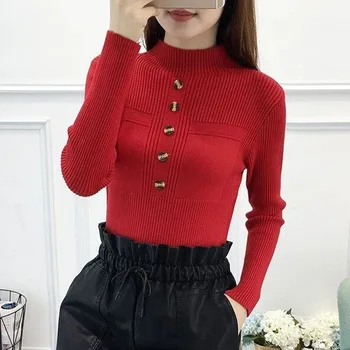 

Autumn Tight Sweater Top Female Knit Sweater Tops Women Knitting Casual Shirt Tops hc