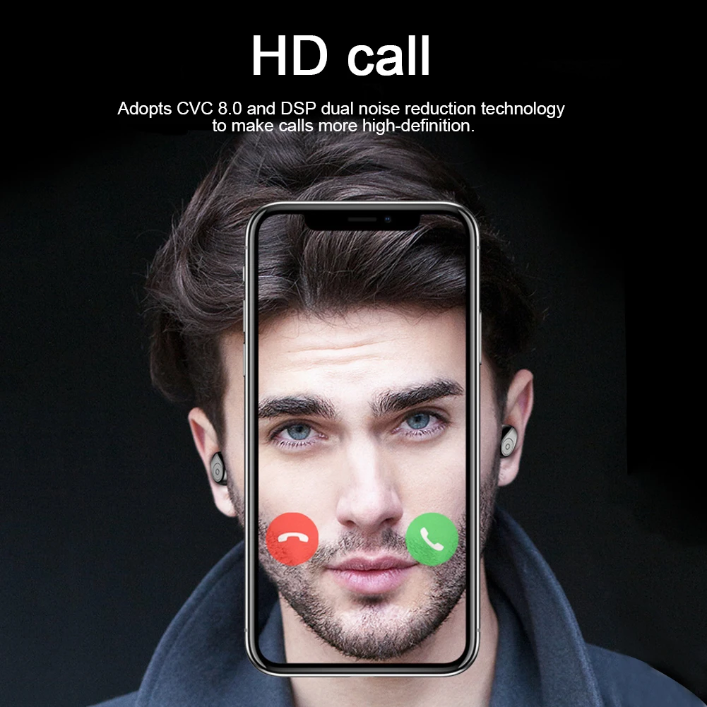 Беспроводная bluetooth-гарнитура с кнопкой F9, 5,0 бинауральная мини-Невидимая маленькая Спортивная гарнитура в ухо с длительным временем ожидания apple android