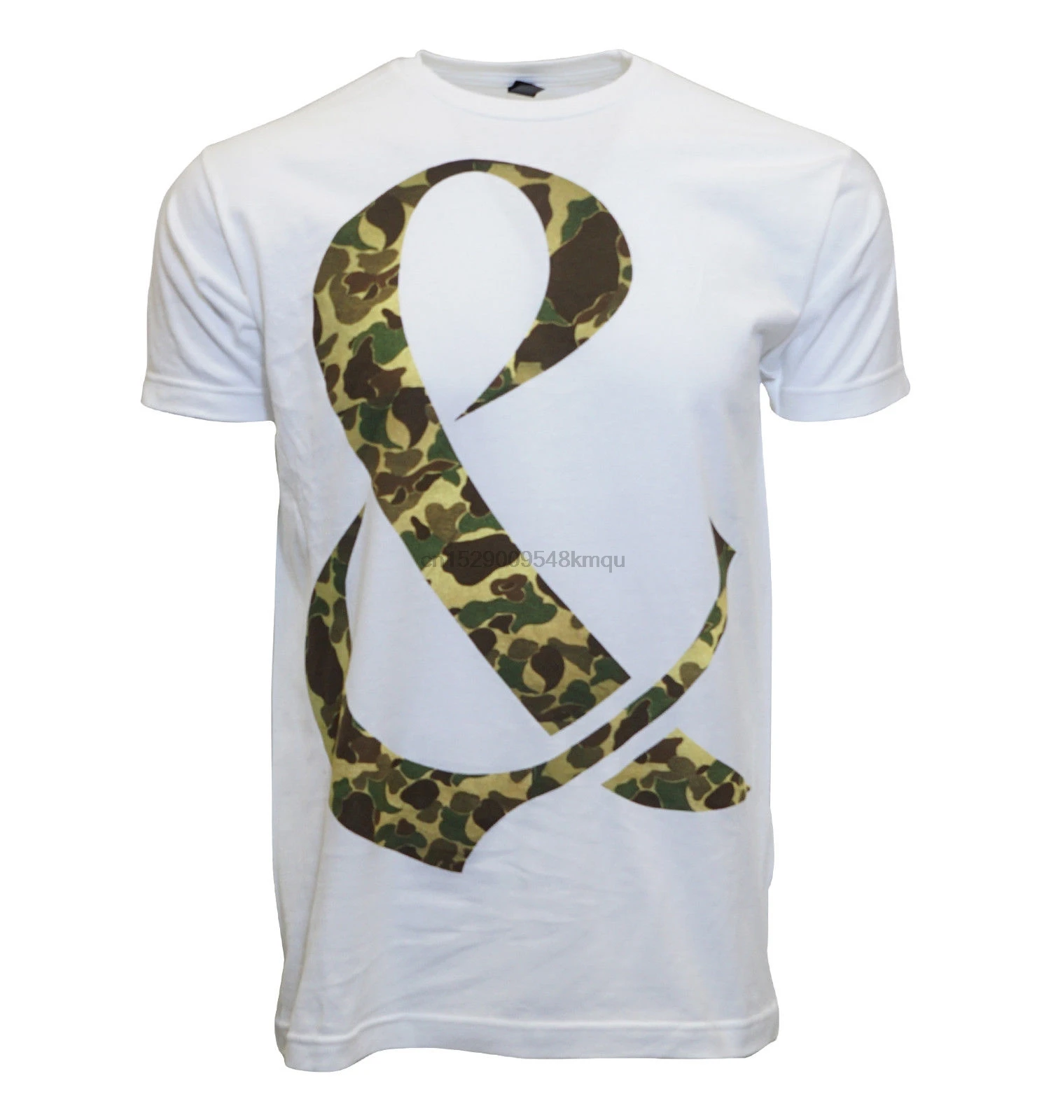 Мужская футболка Camo Ampersand Dollar sign белая хлопковая с коротким рукавом модные
