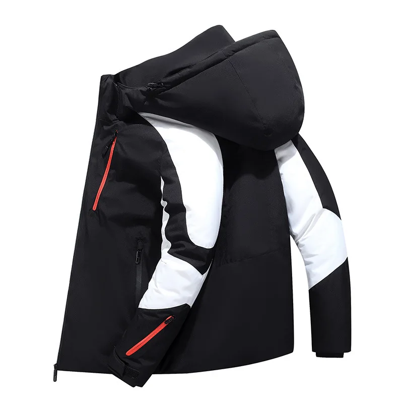 2021 New Winter Mens Parka Jackets Waterproof Warm White Duck Down Jacket Men Thick Casual Hooded Puffer Coat Patchwork Outdoor 1