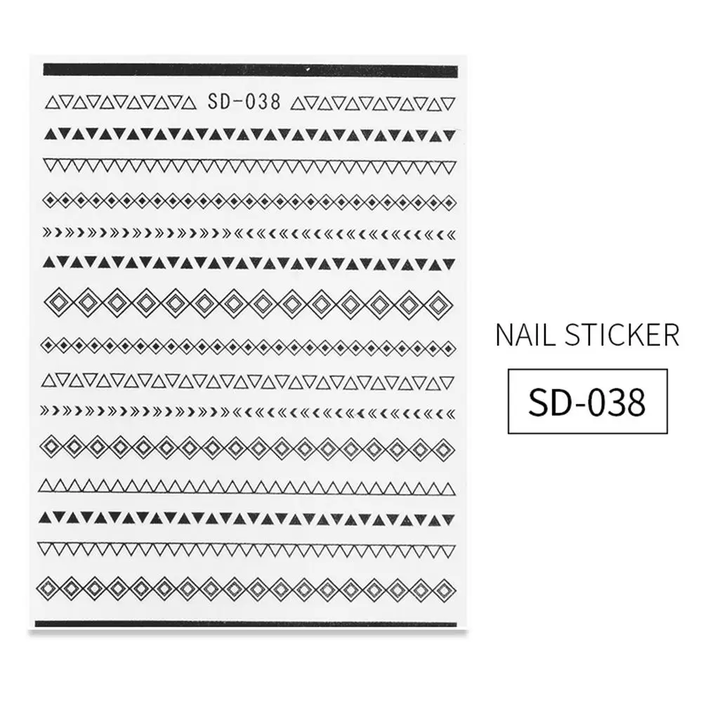 Sticker SD-038 Наклейки для ногтей с буквенным принтом наклейки для маникюра советы для ногтей украшения модный дизайн ногтей советы - Цвет: Sticker SD-038