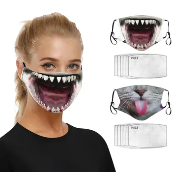 

1pc Mouth Masks For Protection Face Mask Washable Earloop Mask + 6pc Filters Face Cover Mouth-muffle Mascarillas Masque