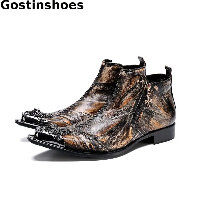 

Workwear Martin Boots Genuine Leather Luxury Style Men Ankle Boots Steel Cap Toe Boutique Men Casual Boots Fashionable