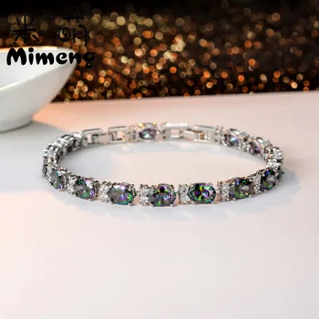 

LB007 Coloured Zircon Bracelet elliptical purple inlaid drill hand ornament