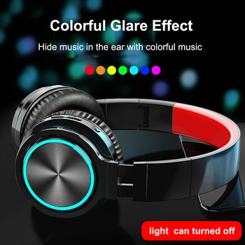 

B12 Bluetooth Headphone Bass Wireless Headset 7 Colors Glow With MIC Support TF Card For Phone For Xiaomi For iPhone PC