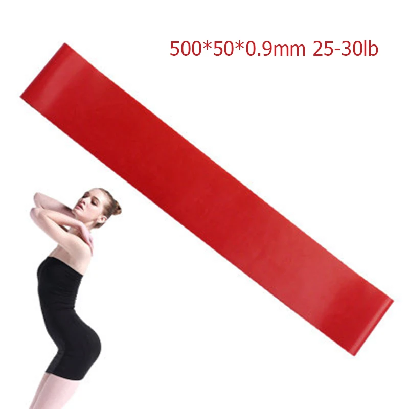 Red 500mm 5 цветов, резинки для йоги, Уличное оборудование для фитнеса, 0,35 мм-1,1 мм, резинки для пилатеса, занятий спортом, тренировок - Цвет: Red 500mm