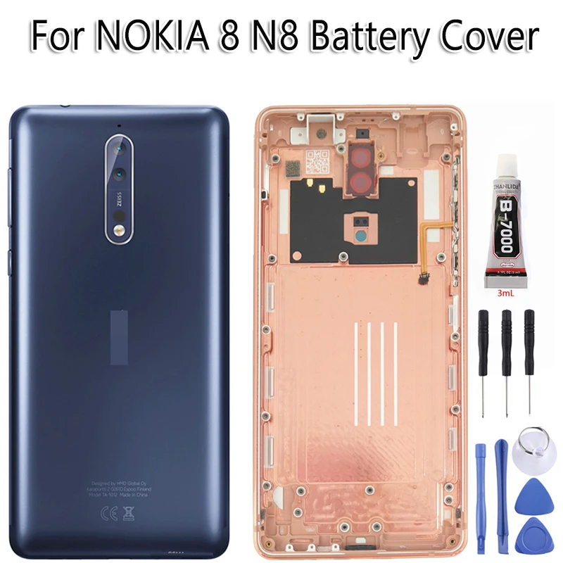 Оригинальная Крышка батарейного отсека для Nokia 8 N8 Корпус задняя крышка батарейного отсека Запасные части бесплатные инструменты