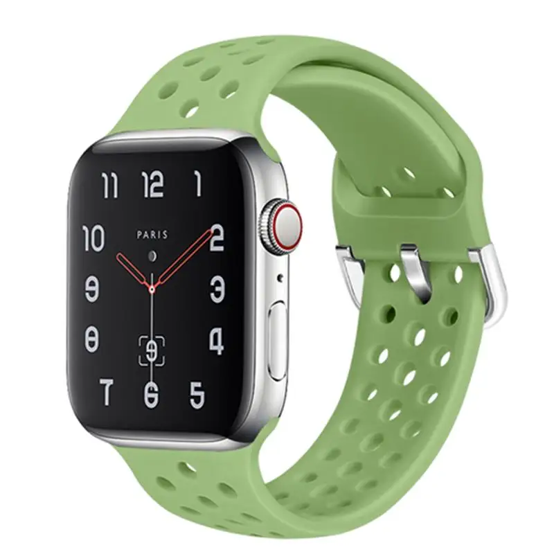 Спортивный силиконовый ремешок для correa apple watch 42mm 38 мм 44 40 длина браслета Модный