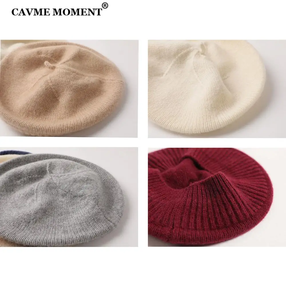 Вязаные береты CAVME Cahsmere, 99% кашемир, женские шапки, шапки для женщин, женская элегантная зимняя шапка, элегантный подарок