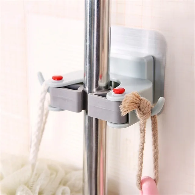 1pc mop holder 5/4/3-х позиционный настенный держатель швабры вешалка для щеток для хранения Пластик зубная щетка отель зубная вешалка для хранения шкаф-органайзер для кухни - Цвет: 1pc mop holder