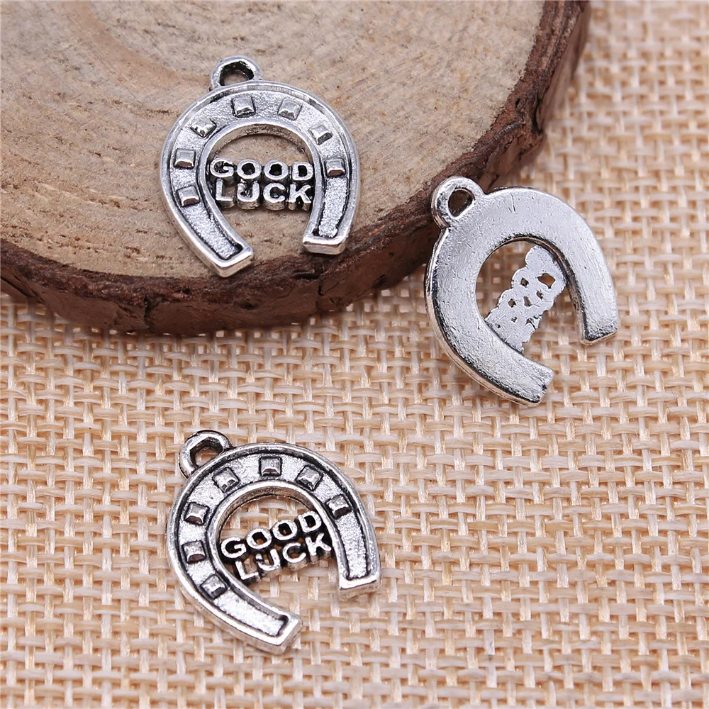 150pcs 17x14mm Goodluck Horseshoe Pendant Charms Wholesale Good Luck Horseshoe Pendants Good