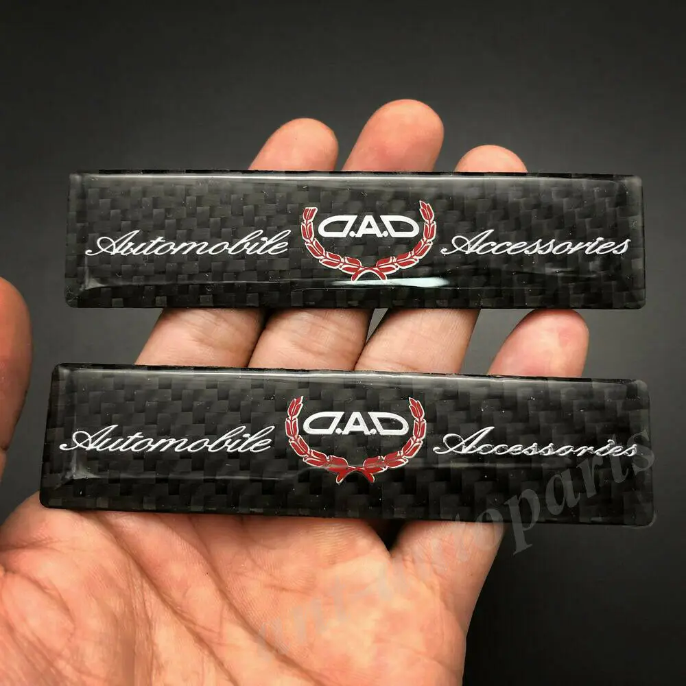 

2x Carbon Fiber Garson DAD VIP Luxury JDM Car Trunk Badge Emblem Decal Sticker