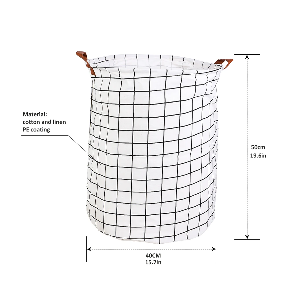Складная корзина для белья, круглая корзина для хранения, большая корзина, складная корзина для одежды, держатель для игрушек, ведро, органайзер, большая емкость 40x50 см