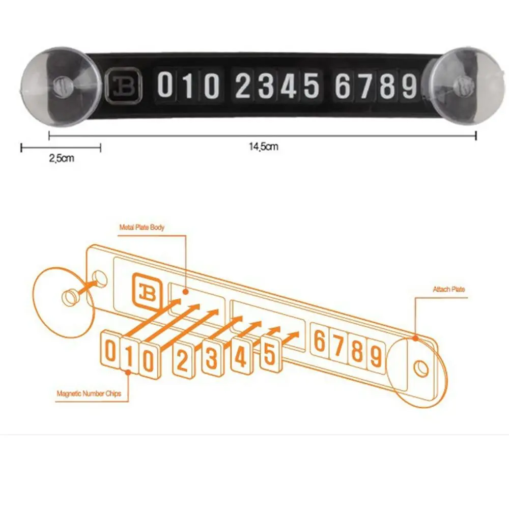 Car Sticker Car Temporary Parking Card Magnetic Phone Number Card Plate Sucker For Golf Skoda Ford Focus Audi Car Accessories