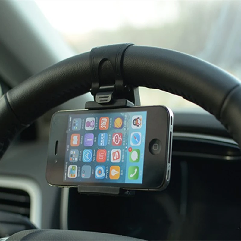Universal Car Steering Wheel Mobile Phone Holder Mount Buckle Socket