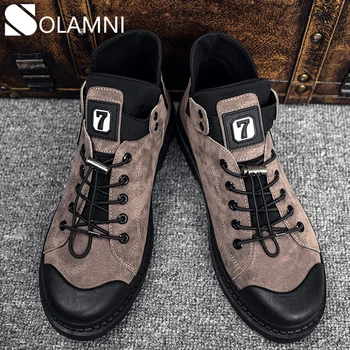 

Fashion Winter Men Boots Warm Plush Fur Ankle Boots Male Comfortable Nonslip Snow Boots Mens Casual Lace-Up Flat Shoes Big Size