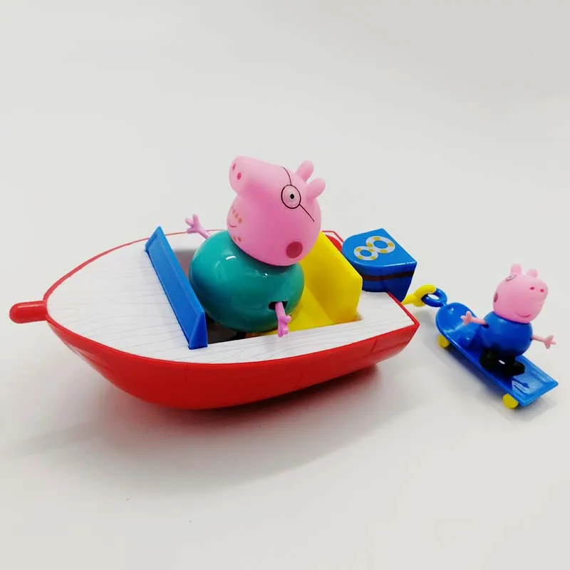 Свинка Пеппа скоростной катер DIY Аниме Фигурка Джордж семейный набор пластиковые фигурки Детские игрушки для детей подарки на день рождения 2P18