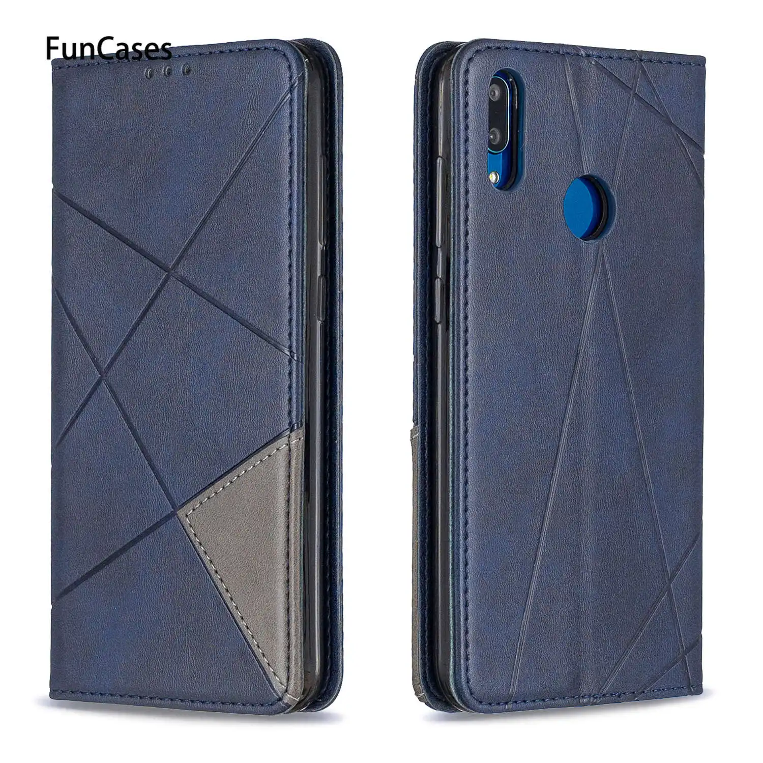 Сплошной цвет флип бумажник чехол книга для hoesje huawei Y7 2019 Чехлы девчачьи СПС Positivo