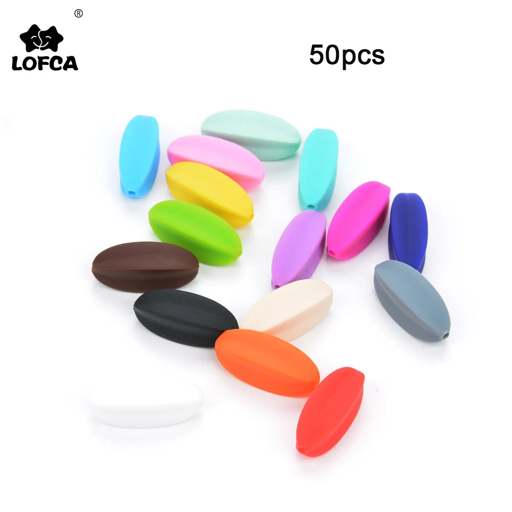 LOFCA 50 шт. силиконовые бусины в форме звездных фруктов для силиконовых прорезывателей, ожерелье, соска, цепь, BPA, не содержит пищевого качества, Детские бусины-прорезыватели