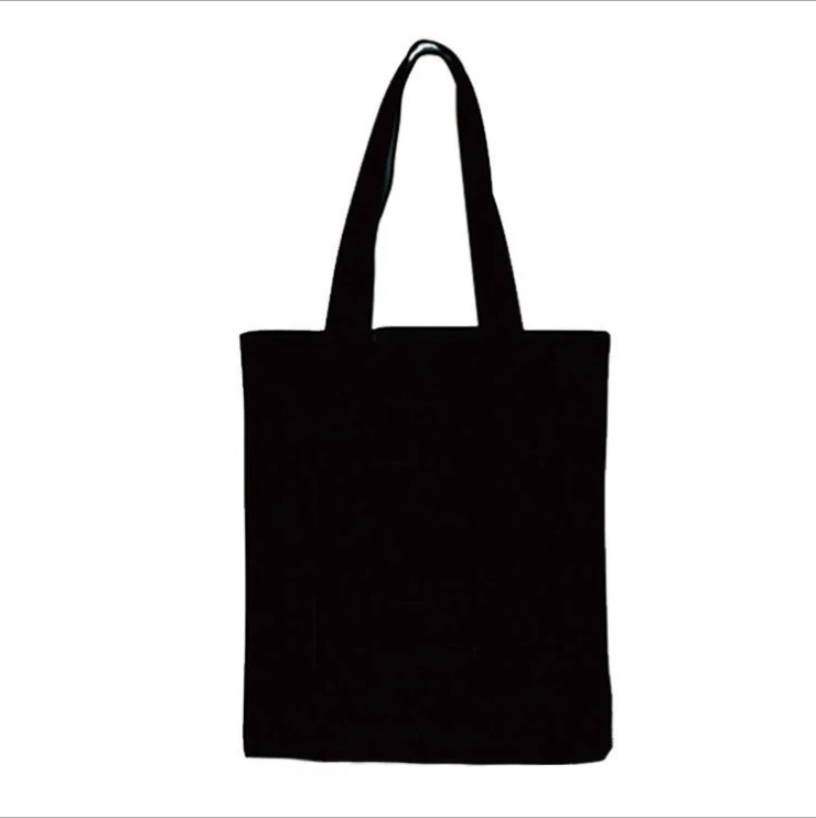 Черная однотонная Летняя женская повседневная сумка на плечо, Большая вместительная Холщовая Сумка Harajuku - Цвет: 1
