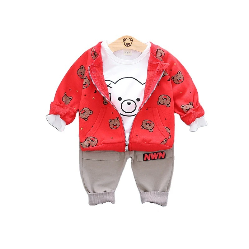 

New Spring Autumn Children Clothes Baby Boy Girls Cartoon Jacket T Shirt Pants 3Pcs/sets Toddler Tracksuit Kids Infant Clothing