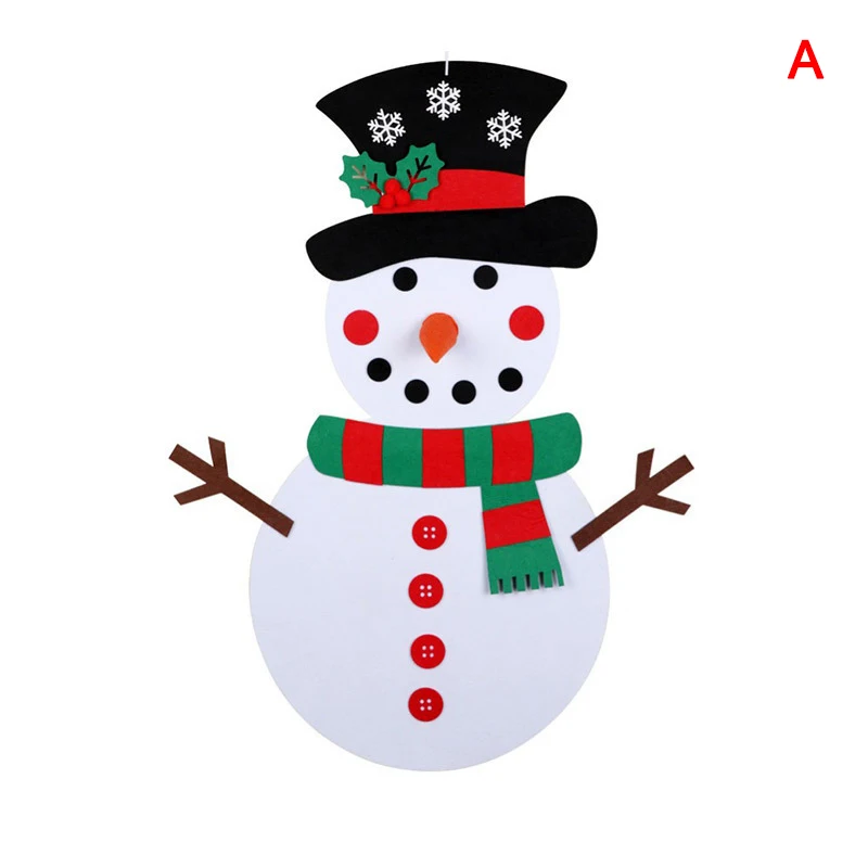 New Hot Christmas DIY Felt Snowman Kids Felt Holidays Game Set Detachable Wall Hanging Decor SMD66 - Цвет: a