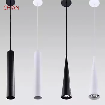 조도 조절식 실린더 LED 펜던트 조명, 긴 튜브 램프, 주방 식당 상점 바 장식 코드 펜던트 램프, 배경 조명