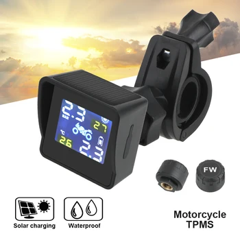 

LEEPEE Moto Tire Pressure Tyre Temperature Monitoring Alarm System Internal or External Sensors Motorcycle TPMS LCD Display