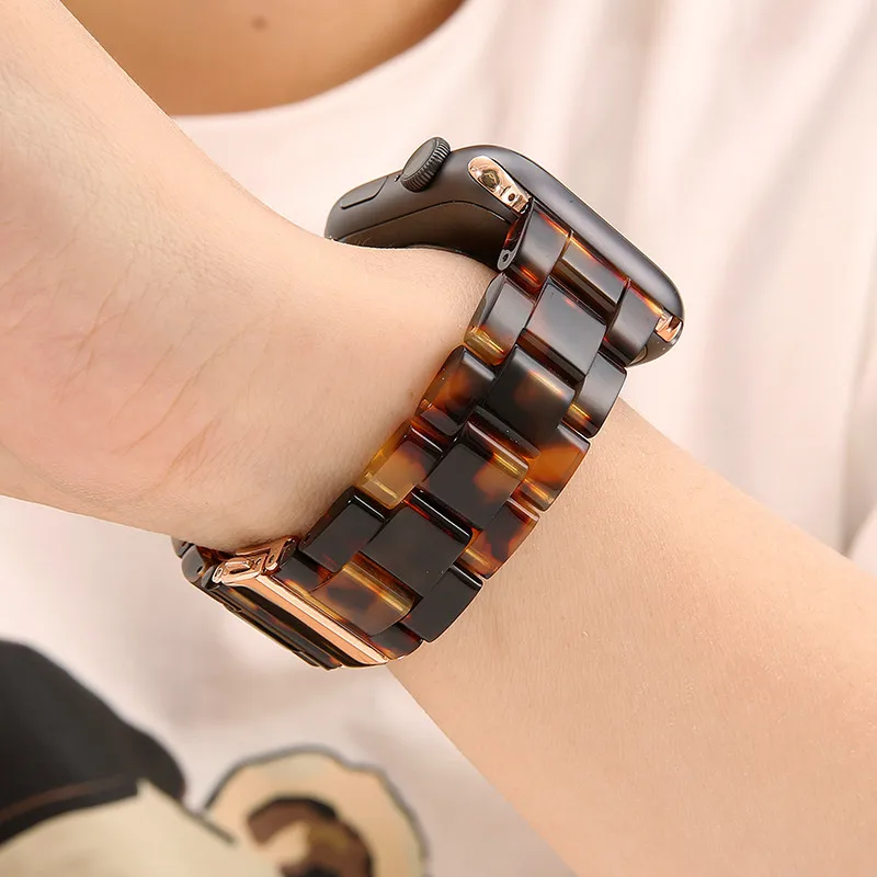 Ремешок из смолы для apple watch 44 мм 38 мм iwatch 42 мм 40 мм correa pulseira apple watch 5 4 3 2 ремешок из нержавеющей стали
