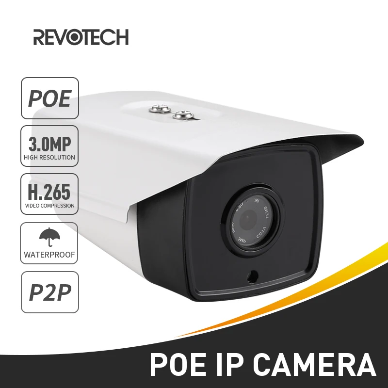 

POE Waterproof HD 3MP 4 Array LED Outdoor IP Camera Bullet 1296P / 1080P Security ONVIF Video Surveillance System CCTV Cam