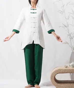 

high-grade cotton&linen Summer yoga suits kung fu tai chi wushu uniforms meditation lay clothing martial arts wushu clothes