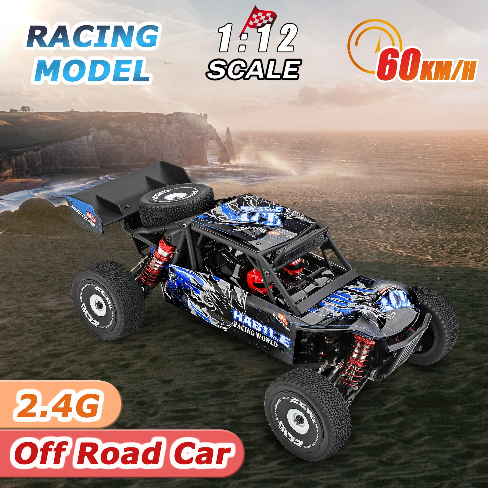 rc cars near me Wltoys 124018 High Speed Racing Car 60km/h 1/12 2.4GHz RC Car Off-Road Drift Car RTR 4WD Aluminum Alloy Chassis Zinc Alloy Gear rc monster truck