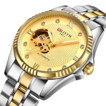 

MLISTH Luxury Stainless Steel Automatic Watch Men's Mechanical Watch Top Brand Luxury Sports Waterproof Luminous Watch B086