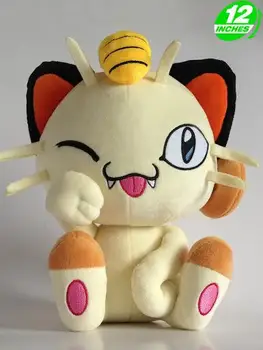 

Meowth Cat Cartoon Figure Plush Doll Cute Cat Big Eyes Stuffed Animals Kids Toys 12" 30 CM