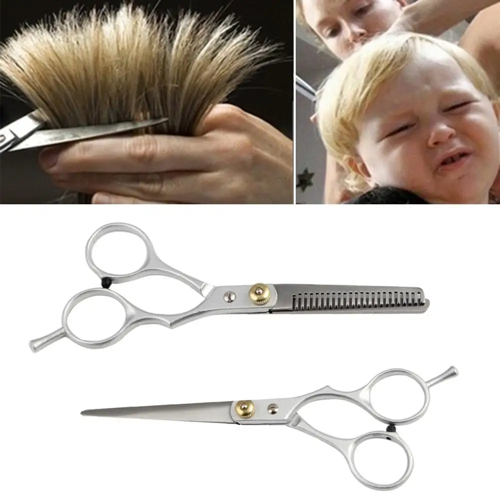 

Pro Flat/Teeth Stainless Steel Barber Hair Cutting Hairdressing Scissors Shears