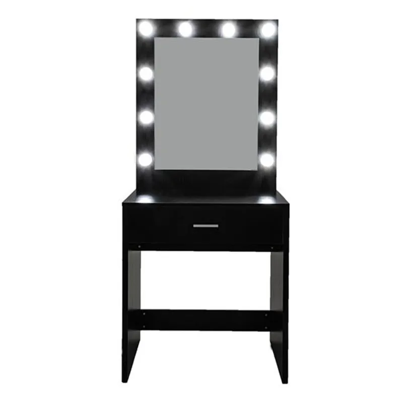 

Black Vanity Desk FCH With a Light Cannon Large Mirror Single Drawer Dressing Table Black Dressing Room Bedroom Furniture