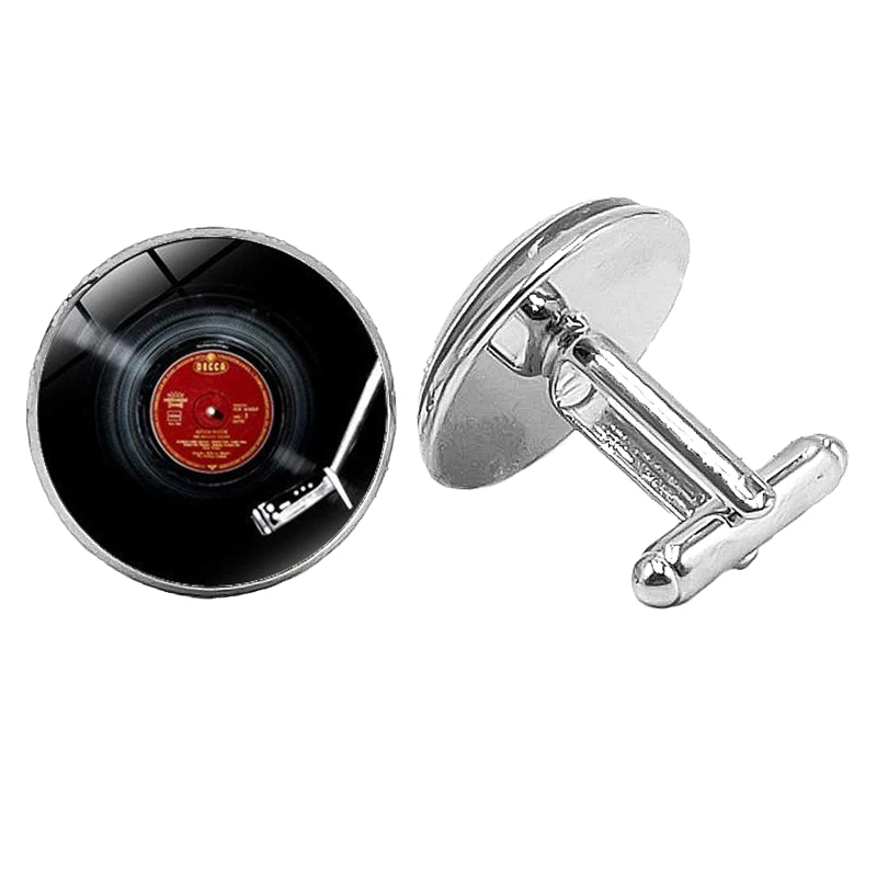 

2019 New DVD Disc Record Cufflinks Gothic Glass Cabochon Men's Cufflinks To Send Men's Gift Jewelry