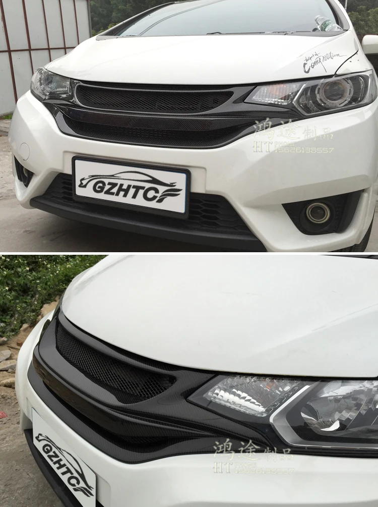 Подходит для HONDA Fit GK5 14-17 Решетка гриля из углеродного волокна